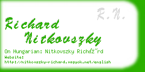 richard nitkovszky business card